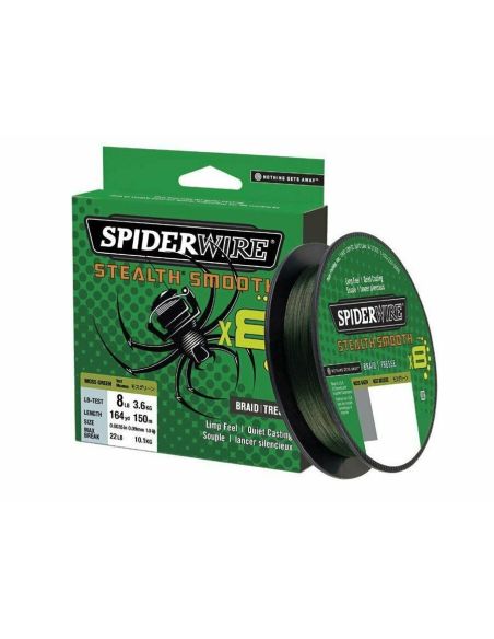 Spiderwire Stealth Smooth 12 Moss Green Braid 150m 0.07mm 2.7kg Green