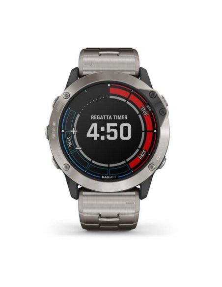 Išmanusis laikrodis Garmin quatix 6X Solar, „Titanium Grey“ pilkos spalvos  su titano dirželiu
