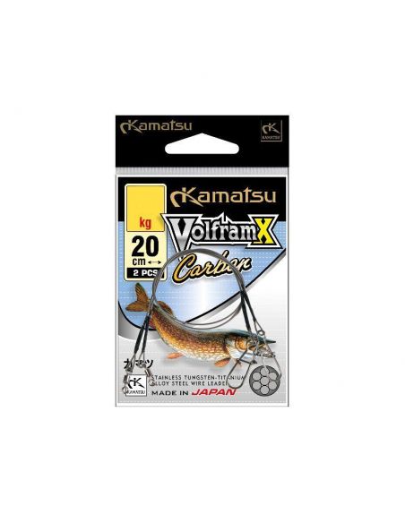 Pavadėliai Kamatsu Volfram Carbon Leader 20cm, 2vnt-1,69 