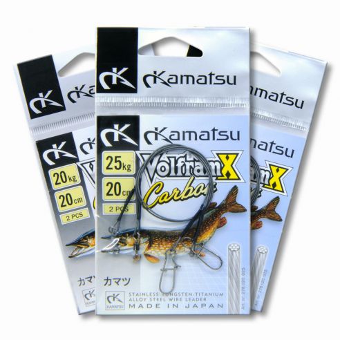 Pavadėliai Kamatsu Volfram Carbon Leader 20cm, 2vnt-1,69 