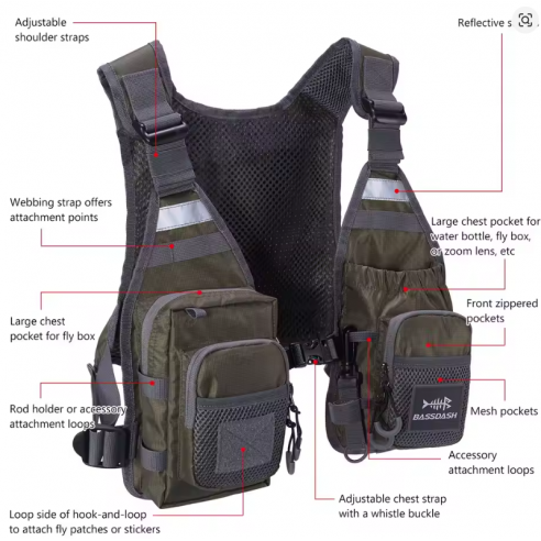 Bassdash FV08 Ultra Lightweight Fly Fishing Vest-35,00 