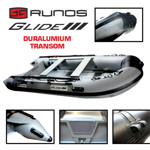 Pripučiama valtis „Runos GLIDE“ 3,3m su DURALIUMINIU TRANSU ir