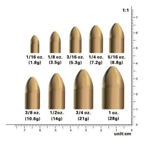 Žalvarinė kulka 1,75g, 1/16oz, 1vnt